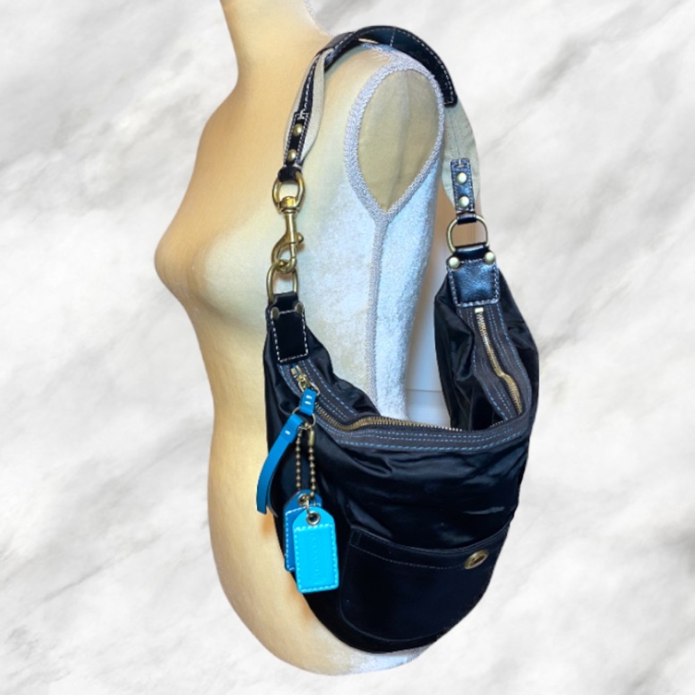 Vintage Coach Hampton Large Nylon Hobo Bag